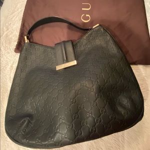 Guccissima Large New Ladies Web Hobo Black